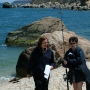 Alison McMahan & Pam Scott on set of Last Summer at Bluefish Cove